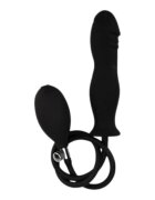 LOVING JOY Dildo gonflabil LOVING JOY 6” Silicone Inflatable Dildo cu pompă pentru umflare din silicon cu striații lungime 15 cm negru
