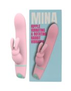 LOVING JOY Vibrator rabbit MINA RIPPLE din silicon cu funcție de rotație 5 funcții de vibrație rezistent la apă culoare roz(N12561)
