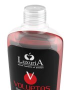 LUXURIA Gel pentru masaj Voluptas Strawberry cu efect de încălzire aromă naturală de căpșuni 100 ml
