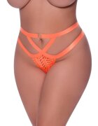 MAGIC SILK Chilot sexy tanga Cheeky Panty 2X cu bretele și model geometric culoare portocaliu mărime 2XL P406