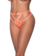 MAGIC SILK Chilot sexy tanga Cheeky Panty cu bretele și model geometric culoare portocaliu mărime S/M model P406