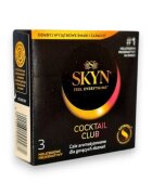 MANIX Prezervative Skyn Cocktail Club aromate fără latex ultra-subțiri și rezistente diametru 53 mm 3 bucăți