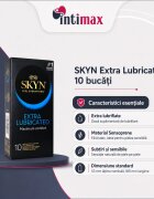 MANIX Prezervative Skyn Extra Lube fără latex extra-lubrifiate subțiri și rezistente diametru 53 mm 10 bucăți