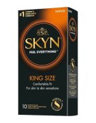 MANIX Prezervative Skyn King Size fără latex lubrifiate subțiri și rezistente diametru 56 mm 10 bucăți