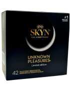 MANIX Set SKYN Unknown Pleasure + fără latex extra subțiri aromate texturate și stimulatoare 53 ± 2 mm 42 buc