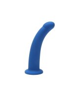 ME YOU US Dildo Blue Curved Silicone Dildo compatibil cu hamuri strap-on hipoalergenic lungime 16.5 cm albastru