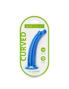 ME YOU US Dildo Blue Curved Silicone Dildo compatibil cu hamuri strap-on hipoalergenic lungime 16.5 cm albastru