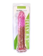 ME YOU US Dildo Ultra Cock Jelly compatibil cu hamuri strap-on rezistent la apa lungime 22 cm culoare roz