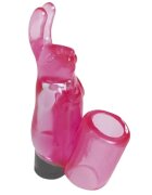 ME YOU US Stimulator clitoris Mini Bunny în formă de iepuraș purtare pe deget vibrații multiple 9 cm culoare roz