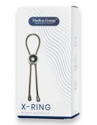 MEDICA GROUP Inel pentru penis MEDICA-GROUP X-Ring pentru susținerea erecției mărime ajustabilă diametru maxim 6 cm argintiu