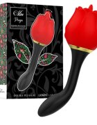 MIA Stimulator clitoridian si anal Double Pleasure in forma de trandafir 10 functii de vibratie culoarea rosu