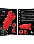 MIA Stimulator clitoris SICILIA Double Pleasure cu funcție de vibrație și mușcătură în formă de trandafir roșu