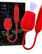 MIA Vibrator Double Pleasure Suction +Up and Down in forma de trandafir cu functii de aspirare clitoridiana si miscari sus-jos