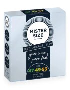 Mister Size Set 3 prezervative Test Set lubrifiate din latex diametru 47/49/53 mm