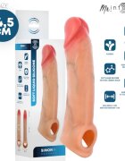 MR INTENSE Manșon realist Simon M pentru extensia și îngroșarea penisului lungime inserabilă 10.1 cm + 4.5 cm culoarea pielii