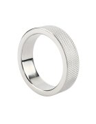 MR. STEEL Inel pentru penis CrissCross C-Ring cu design geometric din oțel inoxidabil diametru 4.5 cm (mic) argintiu