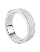MR. STEEL Inel pentru penis CrissCross C-Ring cu design geometric din oțel inoxidabil diametru 5.5 cm (mare) argintiu