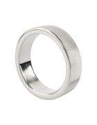 MR. STEEL Inel pentru penis CrissCross C-Ring cu design geometric din oțel inoxidabil diametru 5 cm (mediu) argintiu