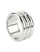 MR. STEEL Inel pentru penis Elegant Deep C-Ring cu striații din oțel inoxidabil diametru 4.5 cm (mic) argintiu
