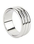 MR. STEEL Inel pentru penis Elegant Deep C-Ring cu striații din oțel inoxidabil diametru 5.5 cm (mare) argintiu