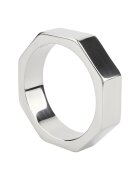 MR. STEEL Inel pentru penis Nut C-Ring în formă de piuliță din oțel inoxidabil diametru 5 cm (mare) argintiu