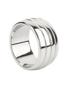 MR. STEEL Inel pentru penis Oval Barrel C-Ring cu striații din oțel inoxidabil diametru 5 cm argintiu