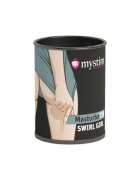 Mystim Masturbator manual MasturbaTIN Swirl Girl din TPE texturat pentru stimulare intensă alb