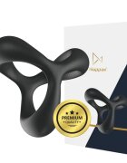 NAPPEX Inel pentru penis - Jari dublu pentru stimularea erectiei din silicon negru
