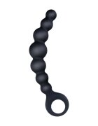 NMC Bile anale Arse Beads 7" design curbat cu inel de extracție lungime 17.8 cm din silicon negru (635861)