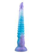 NMC Dildo monster NO. 419 ZONE Series TENTAEEL în formă de tentacul fosforescent bază cu ventuză 31.2 cm albastru cu mov