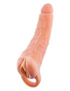 NMC Manșon 2 în 1 Extendor pentru extensia penisului sau masturbator cu inel pentru testicule 22.8 cm culoarea pielii