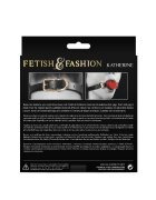 NsNovelties Căluș Fetish & Fashion KATHERINE pentru jocuri erotice BDSM în formă de inimă cu curea reglabilă negru cu roșu