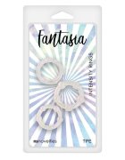 NsNovelties Set 3 inele pentru penis Fantasia din material flexibil diametre progresive 2 - 2.3 cm alb transparent