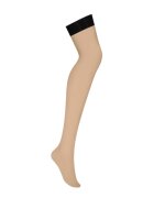 Obsessive Dresuri sexy pentru portjartier design cu benzi de dantelă neagră culoarea pielii mărime L/XL (model S814)