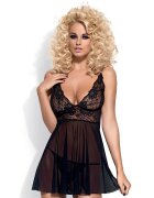 Obsessive Lenjerie babydoll Idillia negru S/M