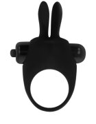OHMAMA! Inel vibrator OHMAMA - RABBIT pentru penis si stimularea clitorisului negru