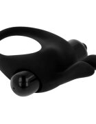 OHMAMA! Inel vibrator OHMAMA - RABBIT pentru penis si stimularea clitorisului negru