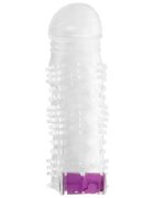 OHMAMA! Manson OHMAMA - NERVURI pentru extensia penisului cu mini vibrator transparent13 cm