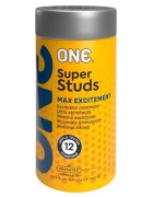 ONE Prezervative Super Studs cu bile din latex Sensatex lubrifiate diametru 53 mm 12 buc