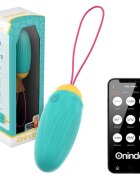 ONINDER Ou vibrator Love Pleasure Fun Colors control prin aplicație cu funcție de vibrații în valuri din silicon albastru deschis