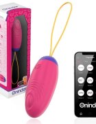 ONINDER Ou vibrator Love Pleasure Fun Colors control prin aplicație cu funcție de vibrații în valuri din silicon roz intens