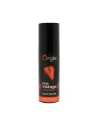 Orgie Gel High Voltage Strawberry Liquid Vibrator pentru stimularea clitorisului cu efect de vibrație și furnicături aromă de căpșuni 15 ml