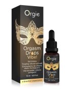 Orgie Gel intim Orgasm Drops Vibe! cu efect de furnicături pentru stimularea clitorisului și orgasm intens aromă de piersică 15 ml