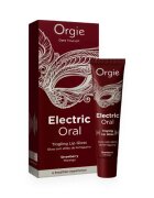 Orgie Luciu de buze pentru sex oral Electric Oral cu efect de stimulare aromă de căpșuni 10 ml