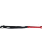 Ouch! Bici Flogger - Milan Collection pentru jocuri erotice BDSM din piele îmbinată culoare roșu cu negru