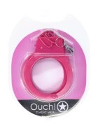 Ouch! Cătușe Classic Metal Handcuffs Pink pentru jocuri erotice BDSM cu buton de eliberare rapidă mărime reglabilă roz