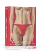 Ouch! Chilot sexy cu vibrator Adjustable Panty design crotchless cu material lucios mărime ajustabilă culoare roșu