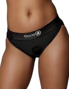 Ouch! Ham strap-on tip chilot Vibrating Strap-On Hipster compatibil cu majoritatea dildo-urilor vibrator bullet inclus negru mărime M/L