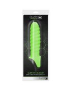 Ouch! Manșon pentru penis Glow In The Dark Penis Sleeve 6.2” design spiralat cu inel pentru testicule 15 cm verde fosforescent
