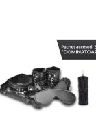  Pachet accesorii bondage "DOMINATOAREA" conține 8 accesorii BDSM și o lumânare pentru jocuri erotice